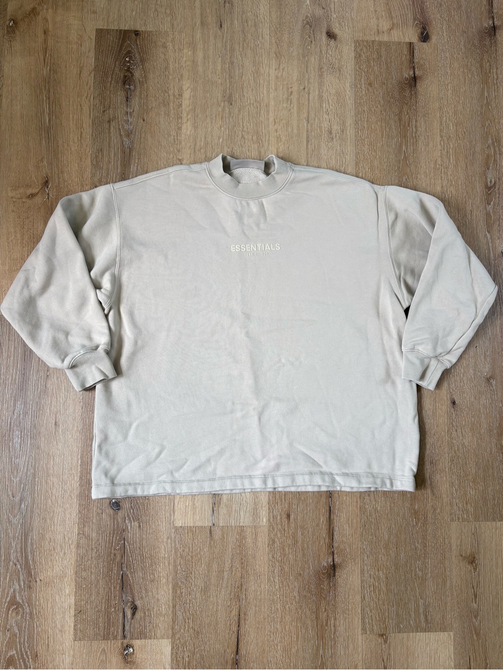 Essentials Fear Of God Mock Crewneck Sweatshirt in Beige